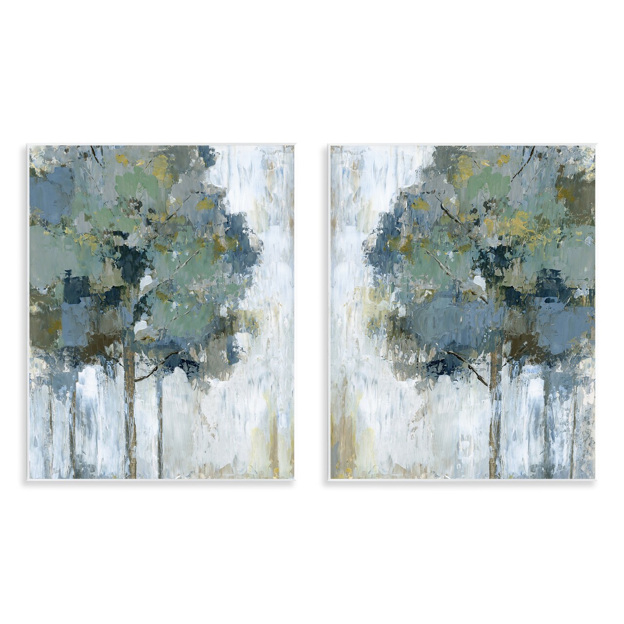 Stupell Industries Tree Impressions Abstract 2pc Wall Plaque Art Set Design by Nan